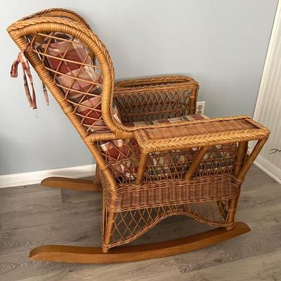 Smithsonian Collection Wicker Rocking Chair; Wine Holder & Stein