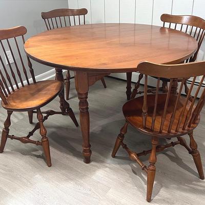 48” Maple Table & 4 Chairs