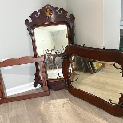 Mirrors And Wall Hooks, Vintage If Not Antique 