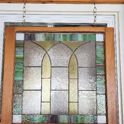 Arched, Hanging Stained Glass Window Art