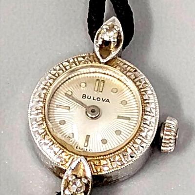 Vintage Bulova Watch With Diamonds 
