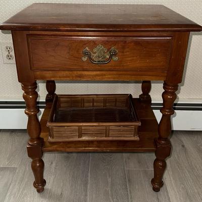 Wooden Nightstand with Extra Storage