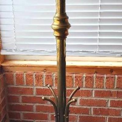 Vintage Brass Standing Coat Rack