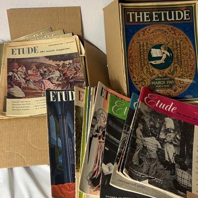 Many Vintage Etude Music Magazines