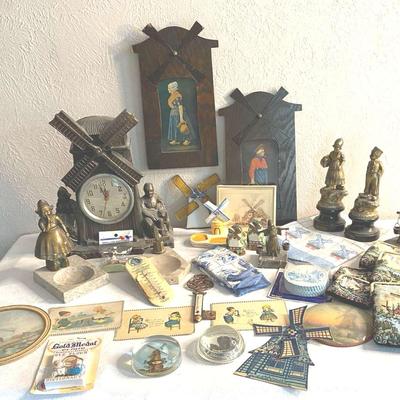 Vintage Dutch Clock, Figurines & Other