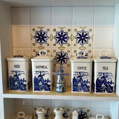 Vintage German Porcelain Spice And Kitchen Jars Lot 2