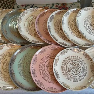 Calendar Plates From The 50S, 60S, And 70S - Vintage