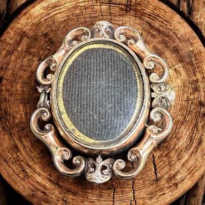 1870 victorian swivel hair brooch
