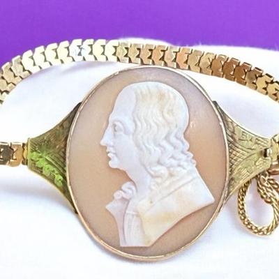 1850 shell cameo bracelet