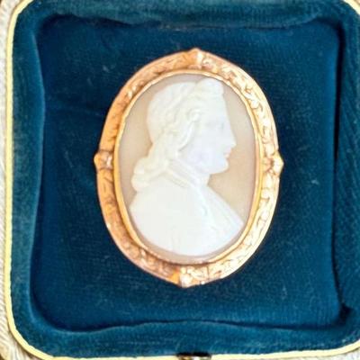 1840 english shell cameo brooch