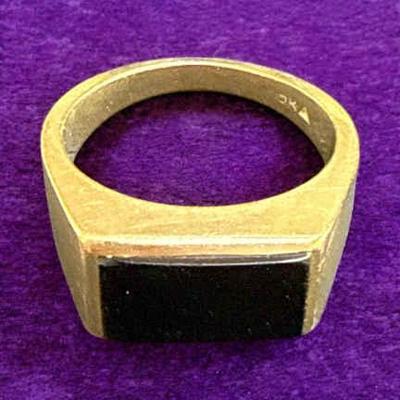 Onyx 10k gold men's ring