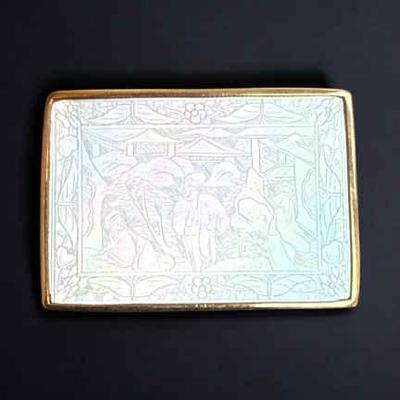 Mid 19th century chinese games counter" brooch wrapped in gold