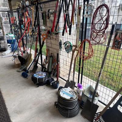 Sale Photo Thumbnail #15: Lots of hand tools, yard tools, power tools and cabinets