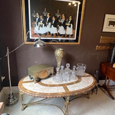 Sale Photo Thumbnail #6: Amazing coffee table, crystal decanters