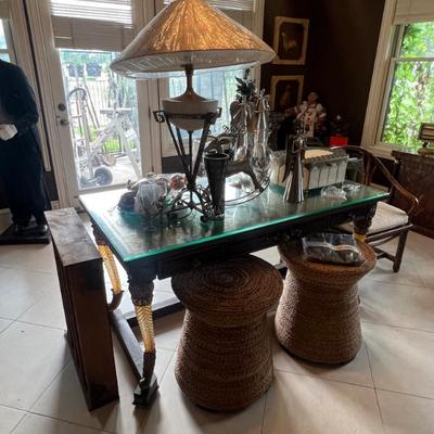 Sale Photo Thumbnail #3: Glass top
Library table