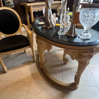 Sale Photo Thumbnail #18: Amazing demo line desk with stone top and elephant legs 