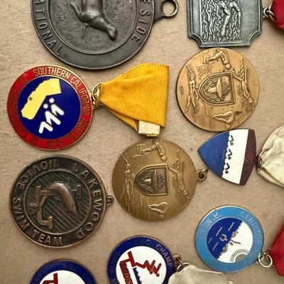 Vintage Swimmers Medals