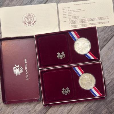 1983 Olympic Silver Dollar X 2
