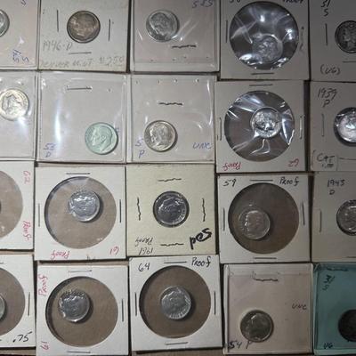 20-Coin 90% Silver Dime Lot | Mercury & Roosevelt (1931–1964)”