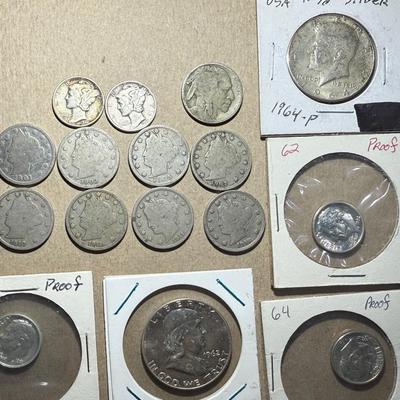 15-Coin Collector’s Mix | Silver Halves, Proof Dimes & Liberty Nickels (1901–1964)”