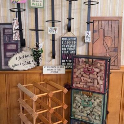 Wine Themed Wall Decor, Bottle Holder & Other Organizers