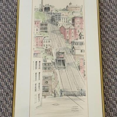 Framed Cincinnati Streetcar Print By S.E. Miller, Signed & Numbered 288/300