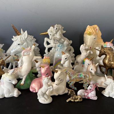 Ceramic And Brass Unicorn Collection