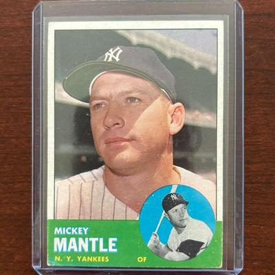 1963 Topps Baseball Card. Mickey Mantle #200