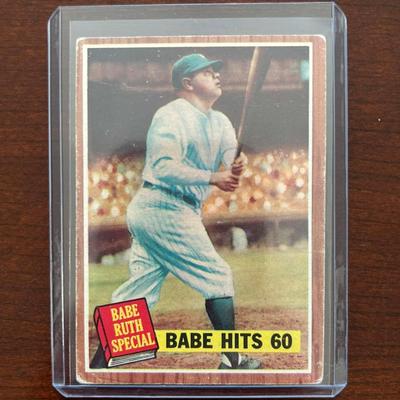 1962 Topps Baseball Card. Babe Ruth - Babe Hits 60 #139