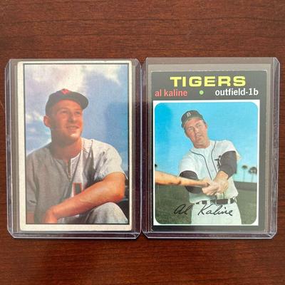 1953 Bowman Color Jackie Jenson #24 and 1971 Al Kaline #180