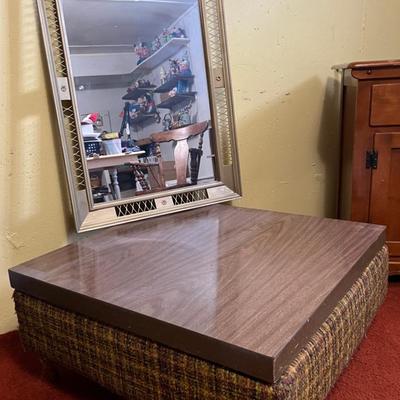 MCM Ottoman with Wall Mirror