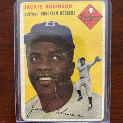 1954 Topps Baseball Card. Jackie Robinson #10 (Creased)
