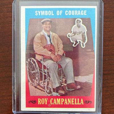 1959 Topps Baseball Card. Roy Campanella Symbol of Courage