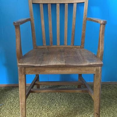 U.S. Navy Oak Office Chair, Vintage 