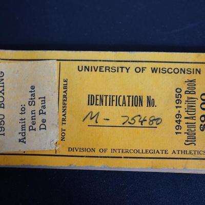 Original unused booklet of tickets for UW Madison Boxing 