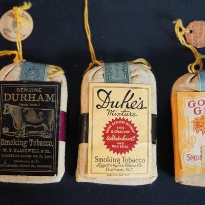 Original vintage unopened tobacco pouches: selling for the advertising. 