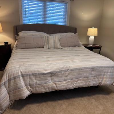 Sale Photo Thumbnail #120: Upholstered king headboard
With two twin adjustable bases and mattresses