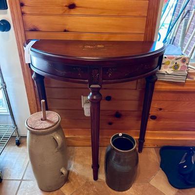 Sale Photo Thumbnail #97: Ethan Allen half moon table