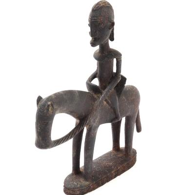 Sale Photo Thumbnail #455: Lot 455 african wood statue horse & rider