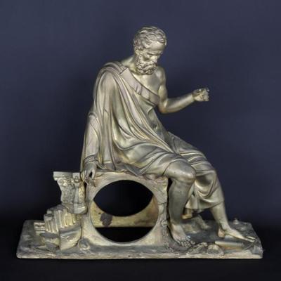Sale Photo Thumbnail #494: Lot 494 gilt bronze figural clock case figure