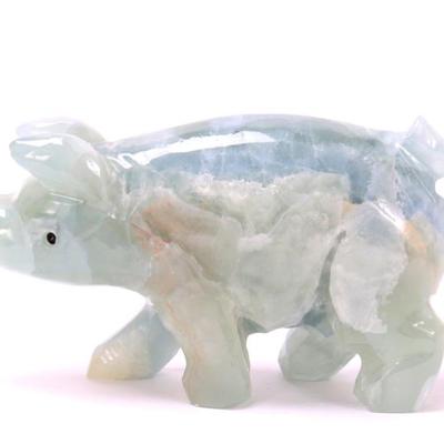 Sale Photo Thumbnail #182: Lot 181 adorable aquamarine carved piggy