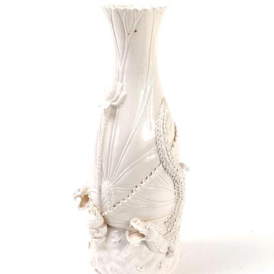 Sale Photo Thumbnail #352: Lot 351 chinese blanc de chine lotus dragon vase