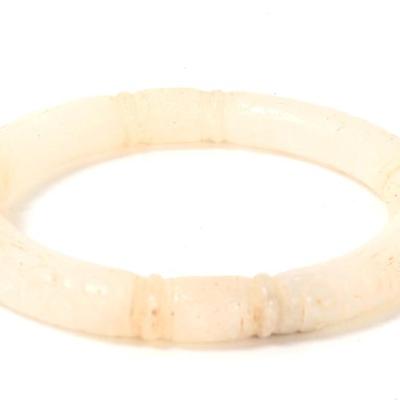 Sale Photo Thumbnail #125: Lot 124 chinese white jade style bangle