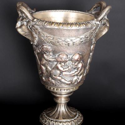 Sale Photo Thumbnail #495: Lot 495 silvered bronze vase after clodion 1770 1779