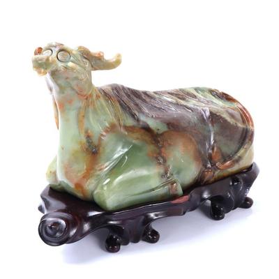 Sale Photo Thumbnail #305: Lot 304 chinese jade recumbent water buffalo