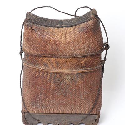 Sale Photo Thumbnail #444: Lot 444 gorgeous rattan braided filipino backpack