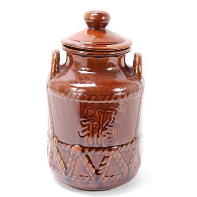 Sale Photo Thumbnail #360: Lot 359 chinese brown glazed cookie jar
