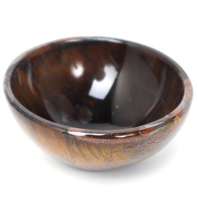 Sale Photo Thumbnail #231: Lot 230 gorgeous tiger eye carved bowl