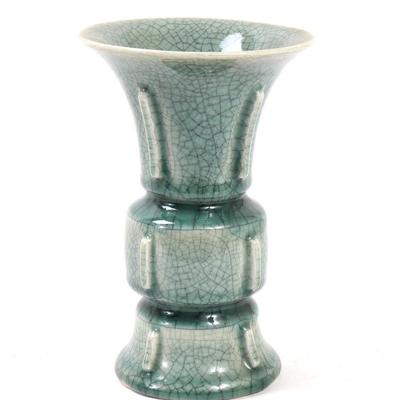 Sale Photo Thumbnail #343: Lot 342 chinese celadon gu style vase