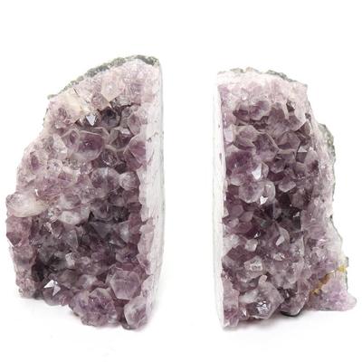 Sale Photo Thumbnail #215: Lot 214 lovely pair of raw amethyst bookends